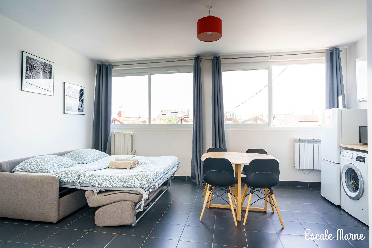 Escale-Marne Fr - 102 - Free Parking - Free Luggage Storage - All Equipped - Linen Included - Washing Machine - 10Mn Walk Metro 8 - Rer A - Panoramic View - From 1 To 4 Guests Maisons-Alfort Bagian luar foto